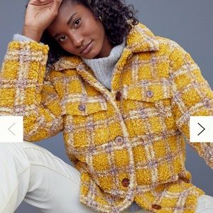 NWT Anthropologie Ryan Plaid Sherpa jacket
